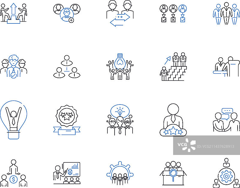 销售策略线性图标合集图片素材