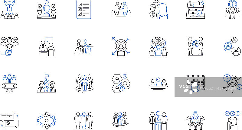 教学人员线性图标集图片素材