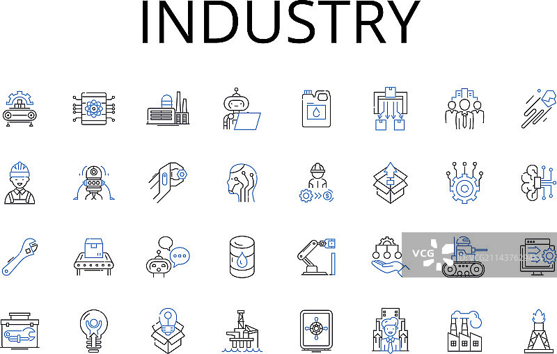 商业商务工业线性图标合集图片素材