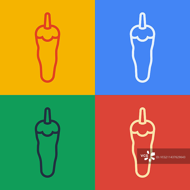 波普艺术风格辣椒图标图片素材