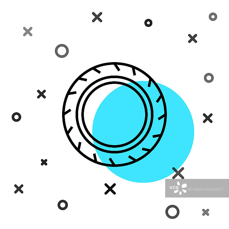 白色背景上的黑色汽车轮胎图标图片素材
