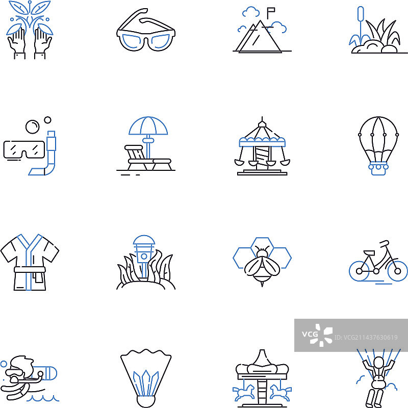文化之旅线条图标系列图片素材