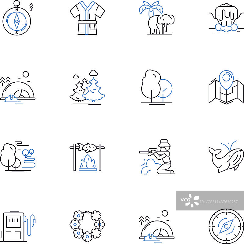 国家公园线性图标系列图片素材