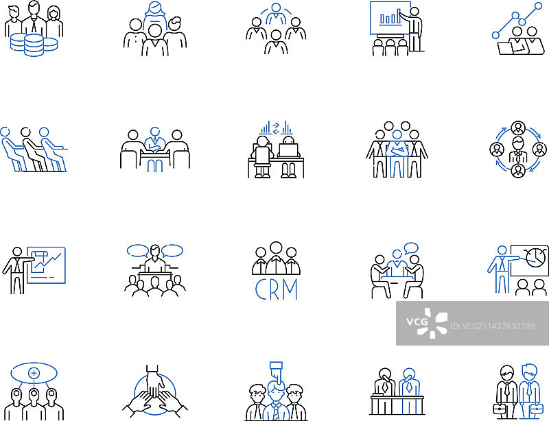 面试问题线性图标合集图片素材