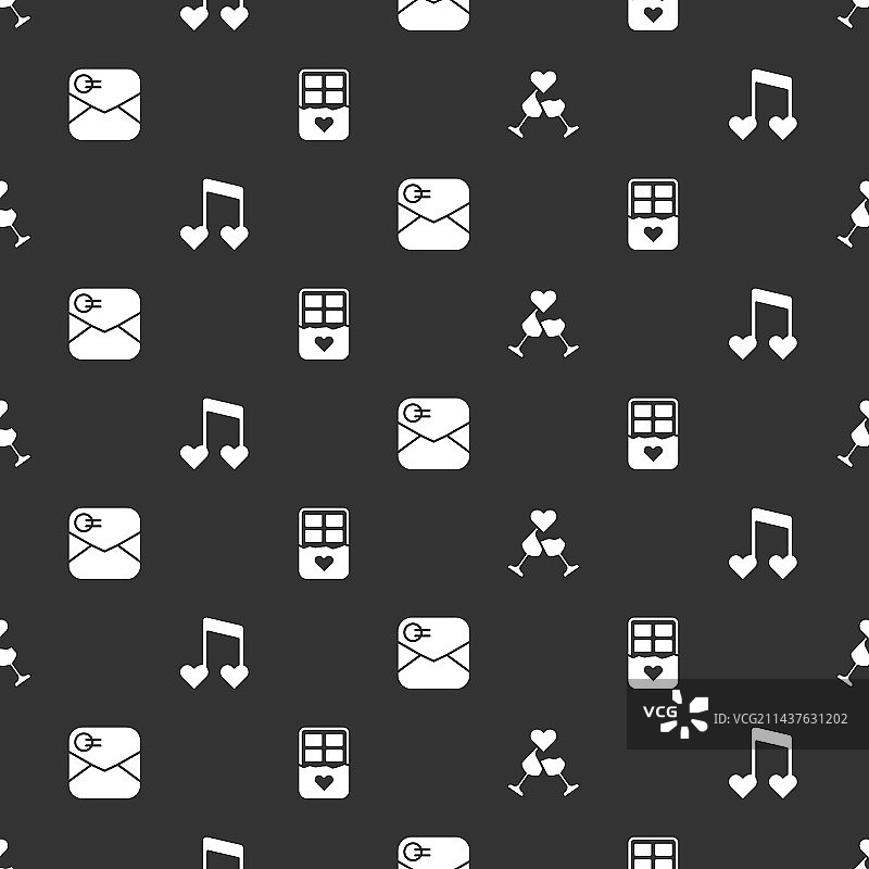 香槟杯、音符和音调组合图片素材