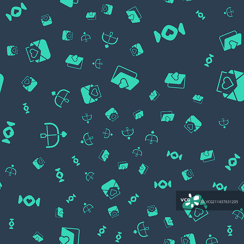 情人节宣传单、糖果与弓箭套装图片素材