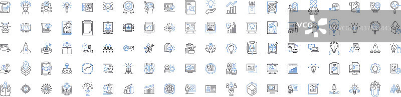 营销创意线性图标集合病毒图片素材