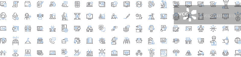 协作团队线性图标合集图片素材