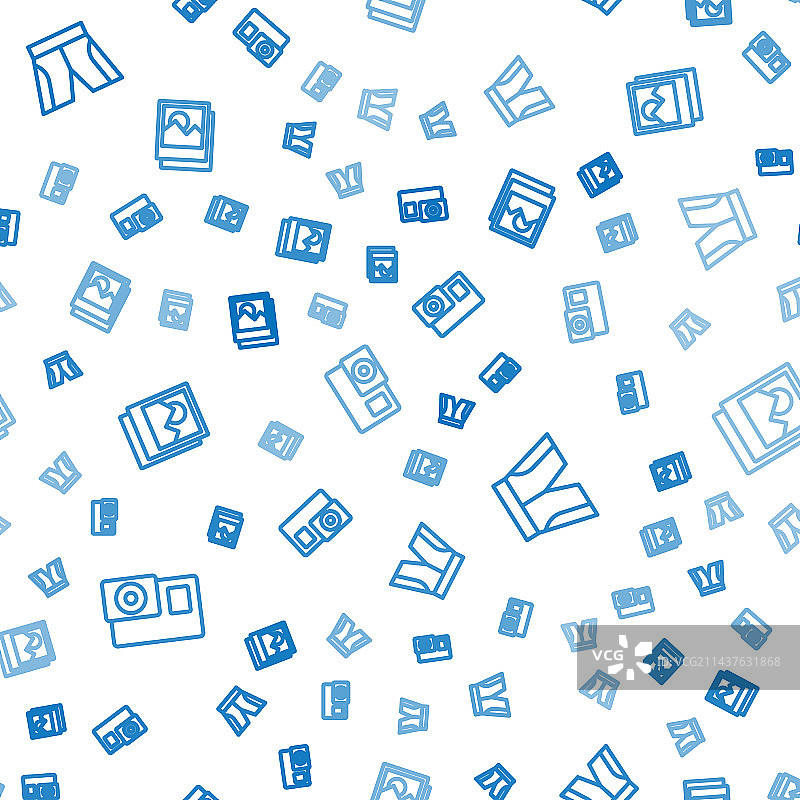 运动相机短裤或长裤和照片线条图标图片素材