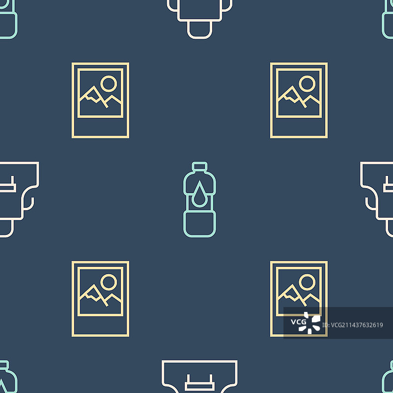 厨房围裙、相框和瓶子banner图片素材