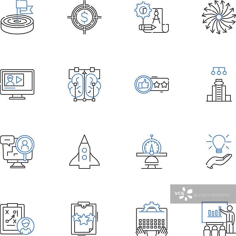 想象和构思线条图标合集图片素材