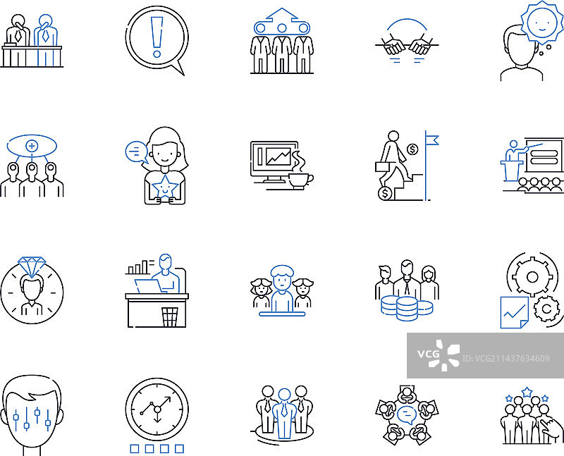 行政方向线性图标集合图片素材