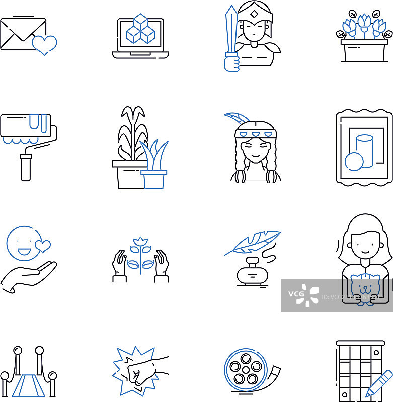 陶器线条图标合集：泥轮窑图片素材