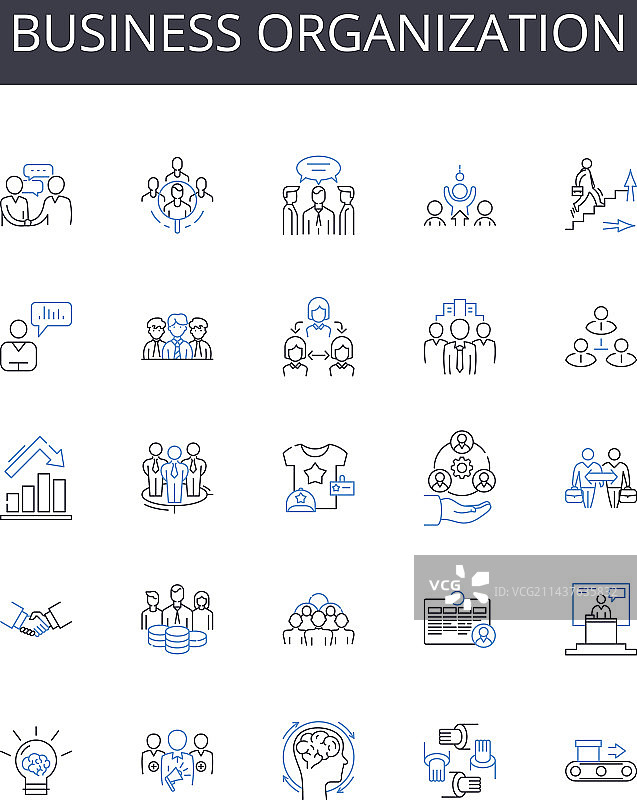 商业组织线性图标合集图片素材