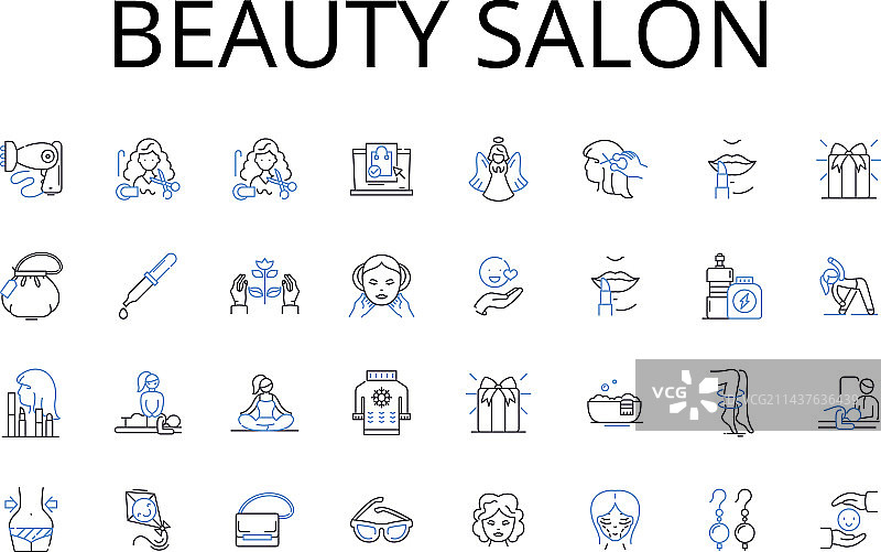 美容院线条图标合集：美发沙龙图片素材