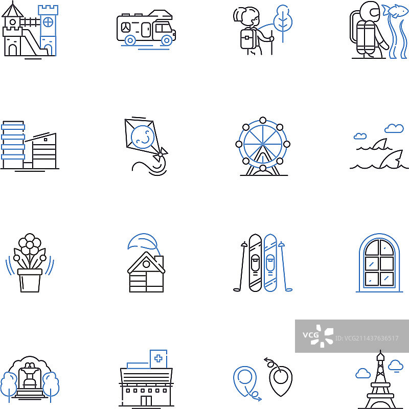 会展行业线性图标合集图片素材