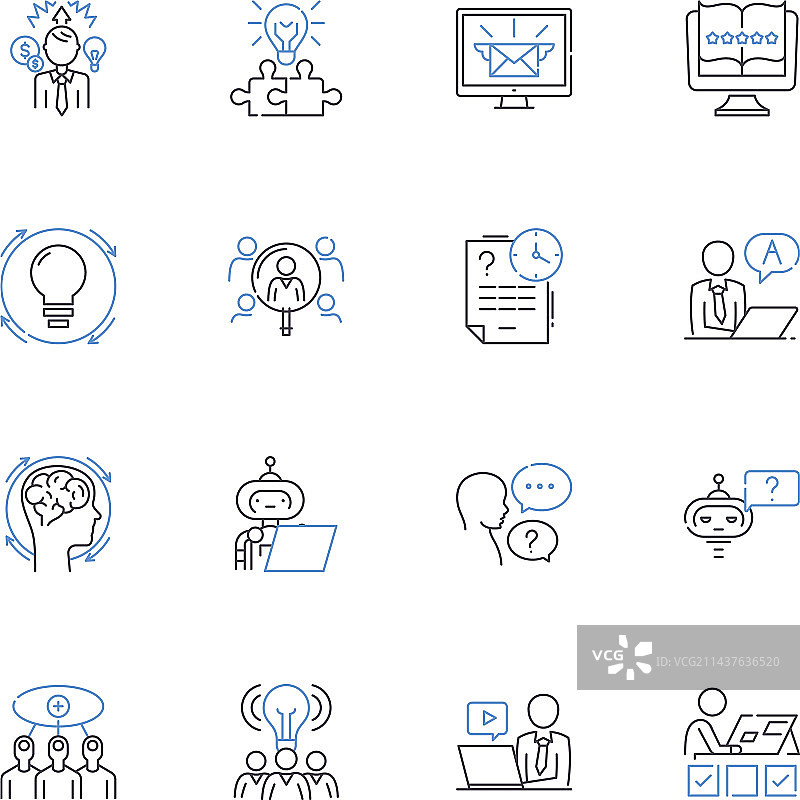 审阅与标注线条图标合集图片素材