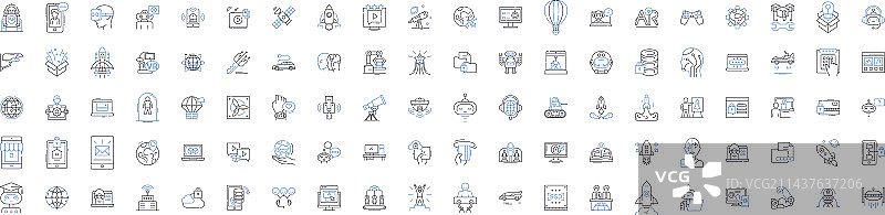 人造科技线条图标机器人图片素材