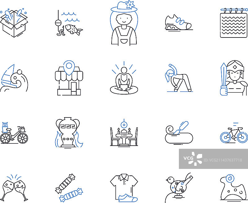 手工缝制的线条图标合集图片素材