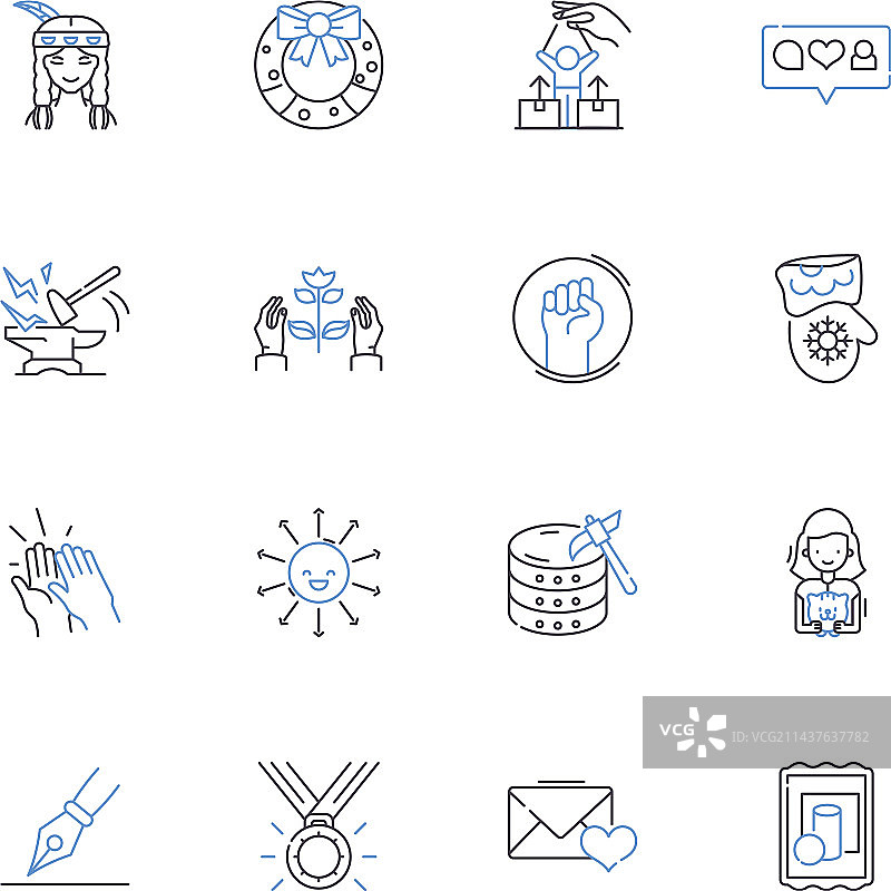 探索发现线性图标集合图片素材