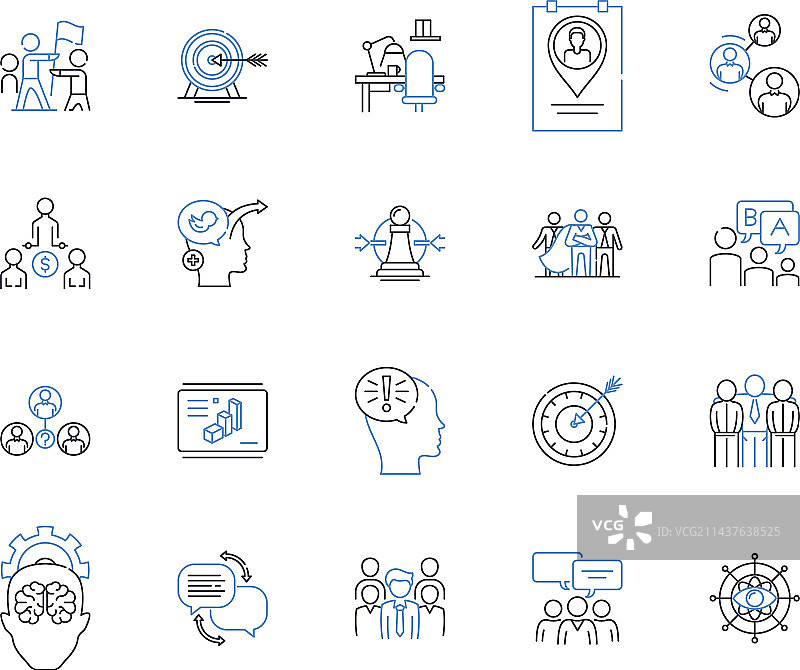 主要组织结构线性图标合集图片素材