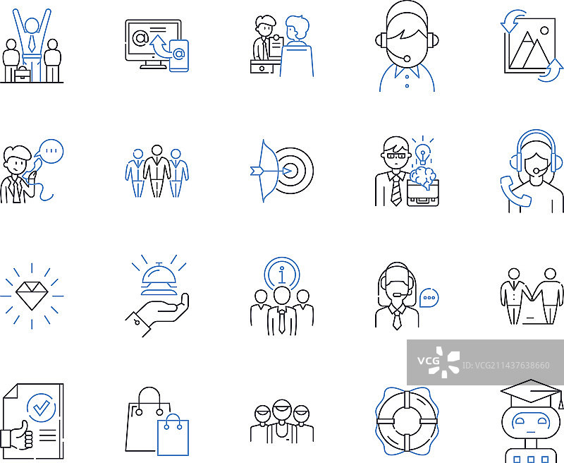 商务旅行线条图标合集图片素材