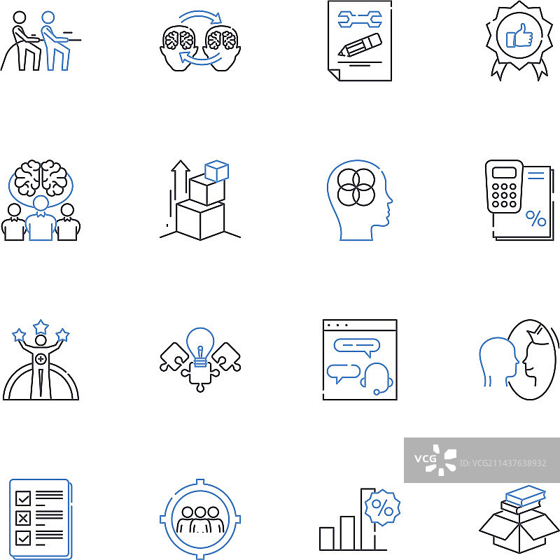 日程表和时间表线性图标集合图片素材