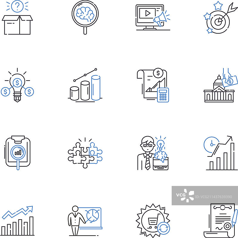 构思和发明线性图标图片素材