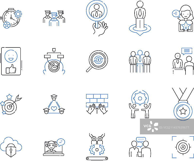 教育企业线性图标合集图片素材