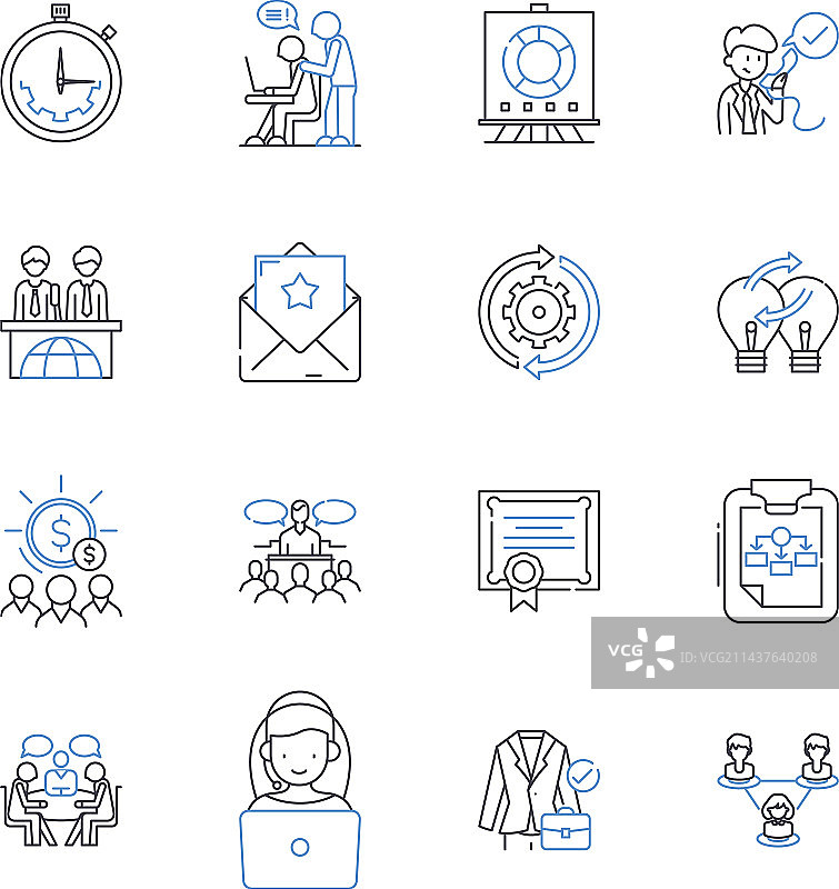 职业行为规范线性图标合集图片素材