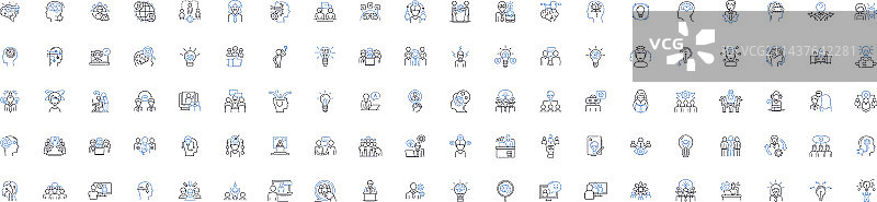 求知欲强的个人线性图标图片素材