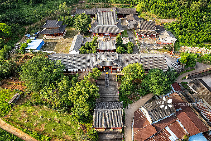 福建建瓯，东岳庙鸟瞰图片素材