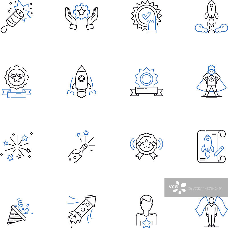 福利系列线性图标优势利润图片素材