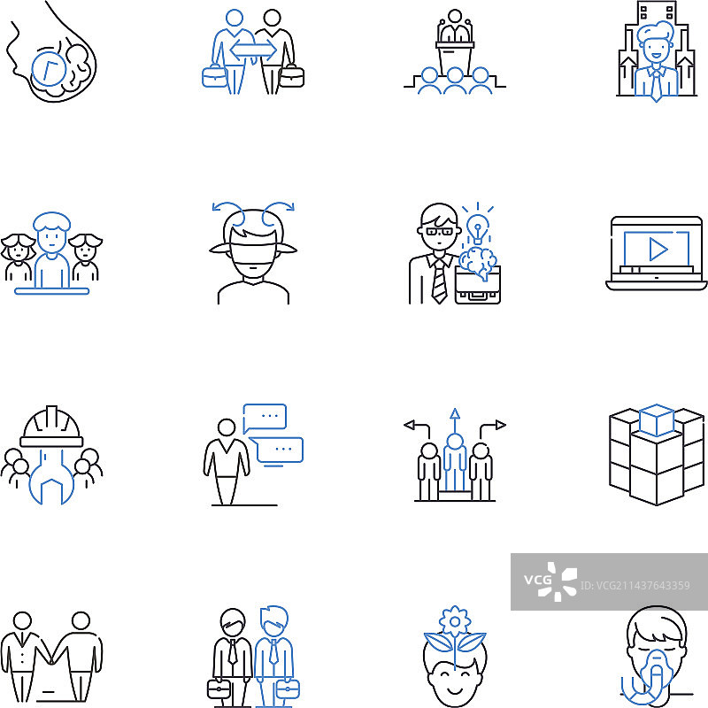 品牌形象线条图标合集图片素材