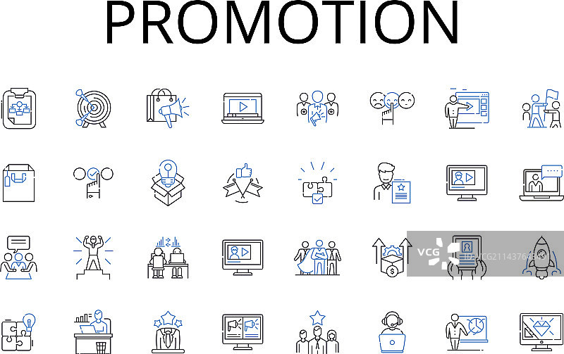 广告促销线性图标合集图片素材