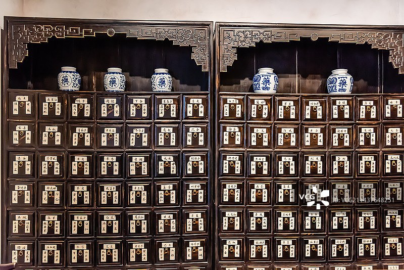 中草药店的药柜图片素材