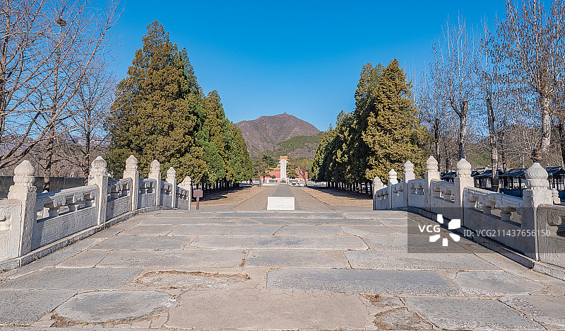 北京明十三陵定陵神道桥图片素材