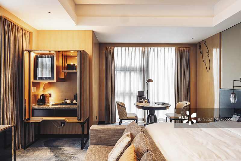 高档五星级酒店套房室内装修客厅卧室样板间图片素材
