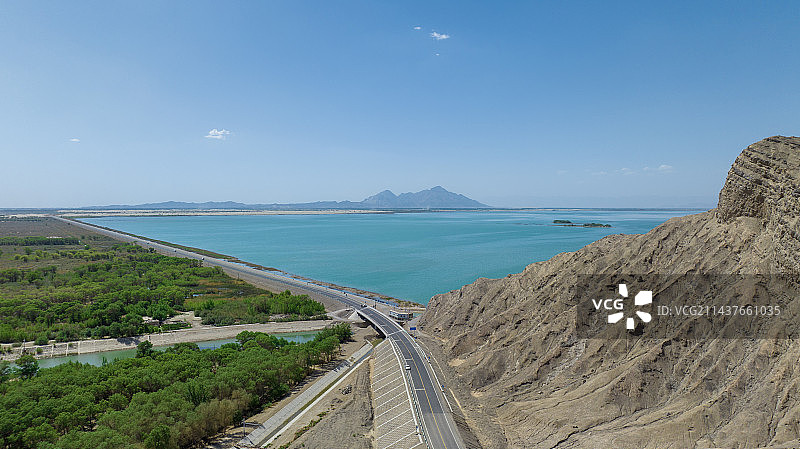 图木舒克市永安湖风景图片素材