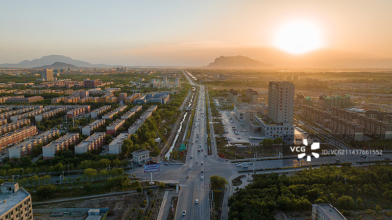 新疆图木舒克市城市风光航拍图片素材