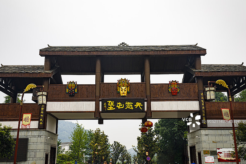 明代军事屯堡遗存，中国贵州安顺天龙屯堡、天龙屯堡古镇，屯堡建筑遗存图片素材