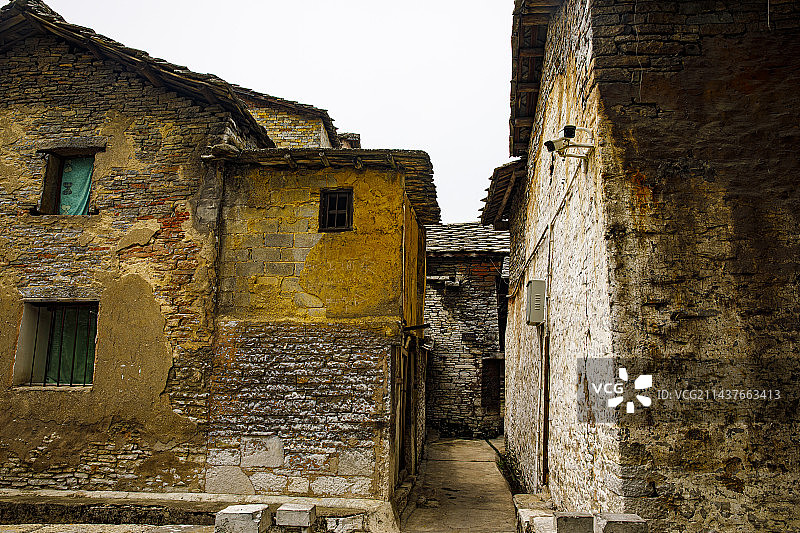 明代军事屯堡遗存，中国贵州安顺天龙屯堡、天龙屯堡古镇，屯堡建筑遗存图片素材