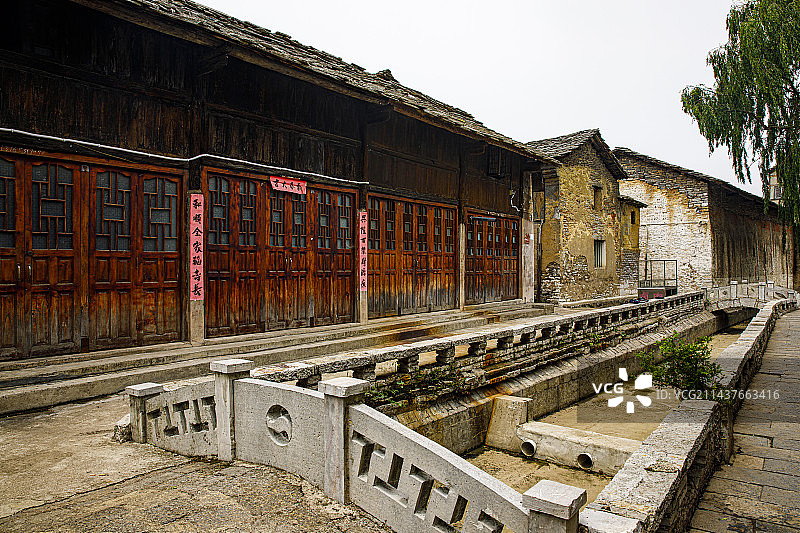 明代军事屯堡遗存，中国贵州安顺天龙屯堡、天龙屯堡古镇，屯堡建筑遗存图片素材
