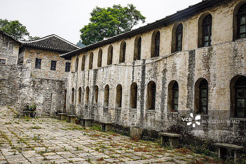 明代军事屯堡遗存，中国贵州安顺天龙屯堡、天龙屯堡古镇，屯堡建筑遗存图片素材