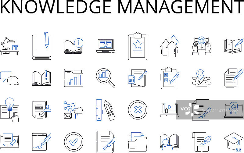 知识管理线性图标集合图片素材