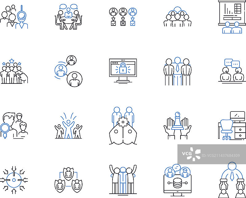 会议线条图标合集图片素材