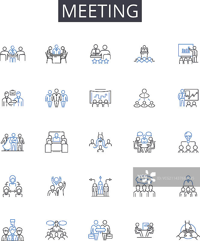 会议线性图标合集图片素材