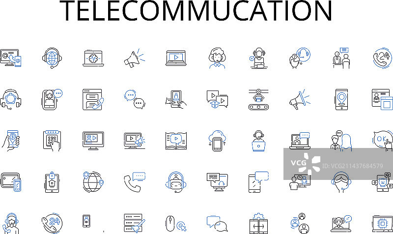 通信线路图标效率合集图片素材