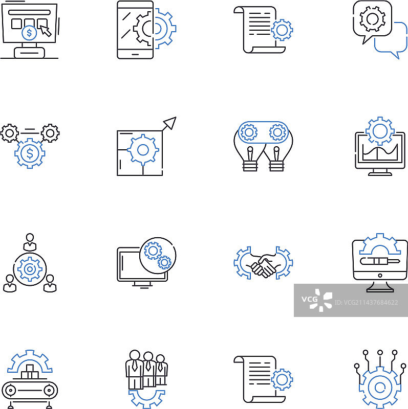 困境情境线条图标合集图片素材