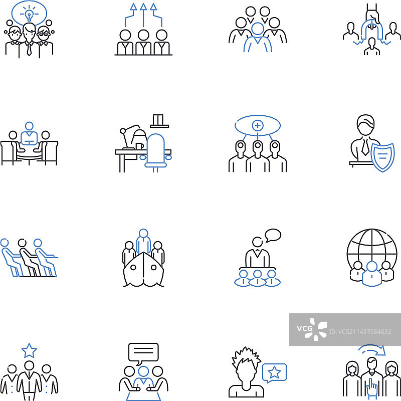 指导委员会线性图标合集图片素材